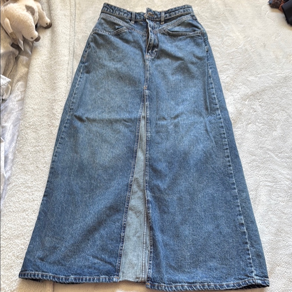 FREE PEOPLE Denim Maxi Skirt